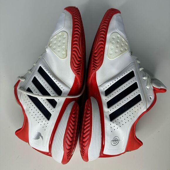 Adidas Barricade Novak Pro Tennis Court Shoes (White/Navy/Red) size Mens 11.5 US - Picture 8 of 10